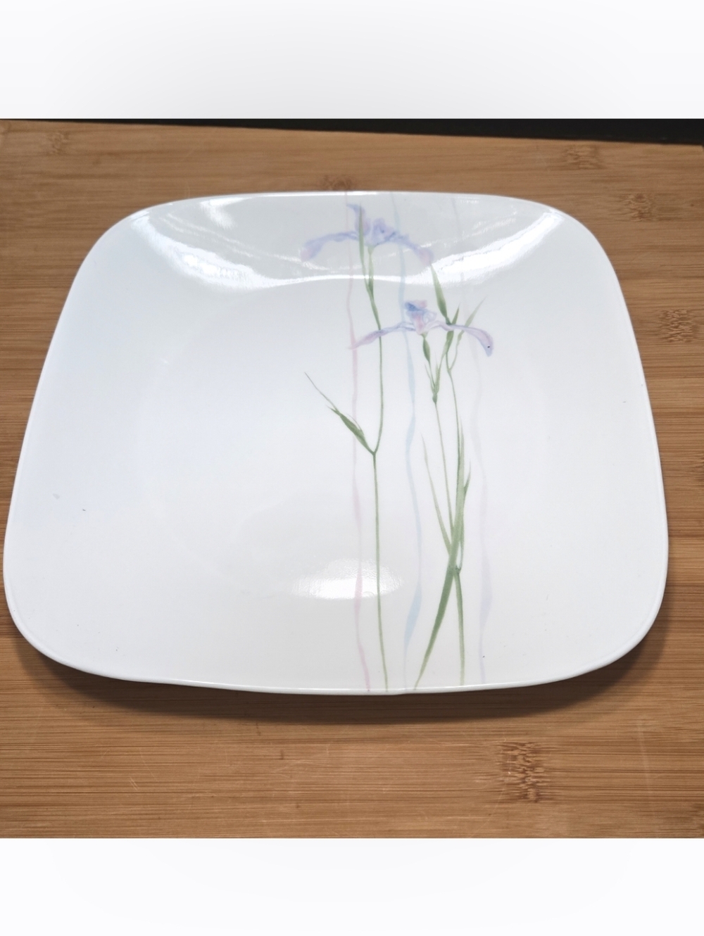 Vintage Shadow Iris Square Dinner Plate 10 5/8 inch Corelle Corning